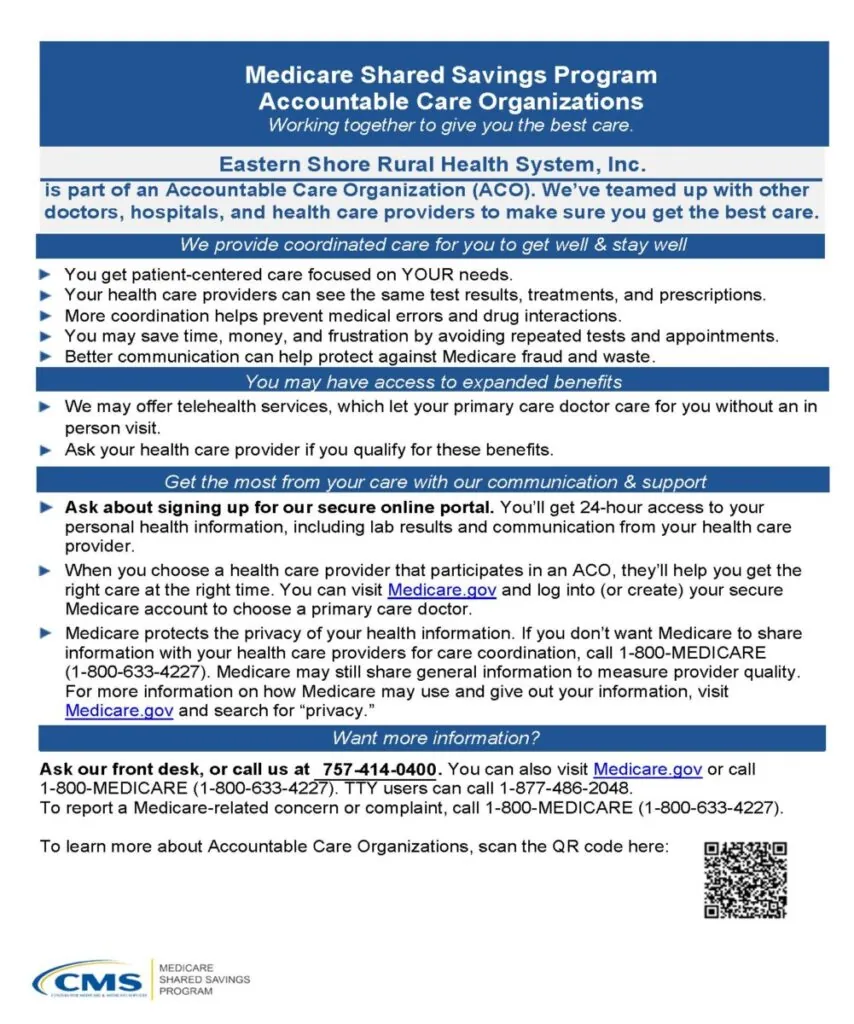 a flyer for a medical care program